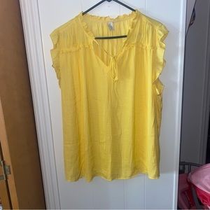 Yellow Joie Women Silky Shirt ! Size 1X
